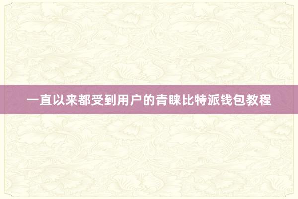 一直以来都受到用户的青睐比特派钱包教程