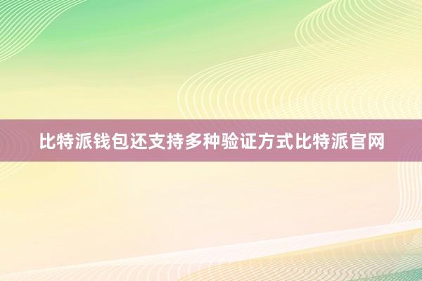 比特派钱包还支持多种验证方式比特派官网