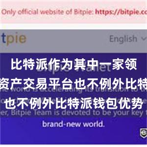 比特派作为其中一家领先的数字资产交易平台也不例外比特派钱包优势