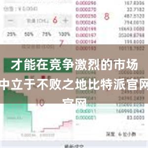 才能在竞争激烈的市场中立于不败之地比特派官网